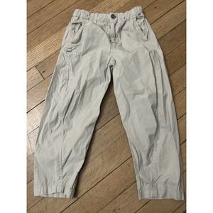 Zara Srpls Boys Khaki Lightweight Pants Size 6-7 Kids Beige Adjustable Waist